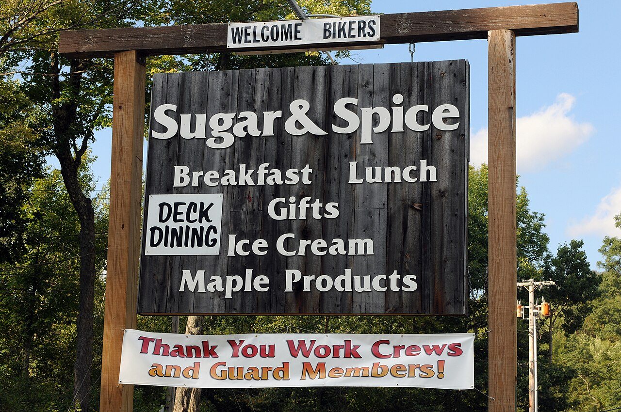 Thank you work crews and guard members sign, Sugar & Spice, Mendon, Vermont, Hurricane Irene