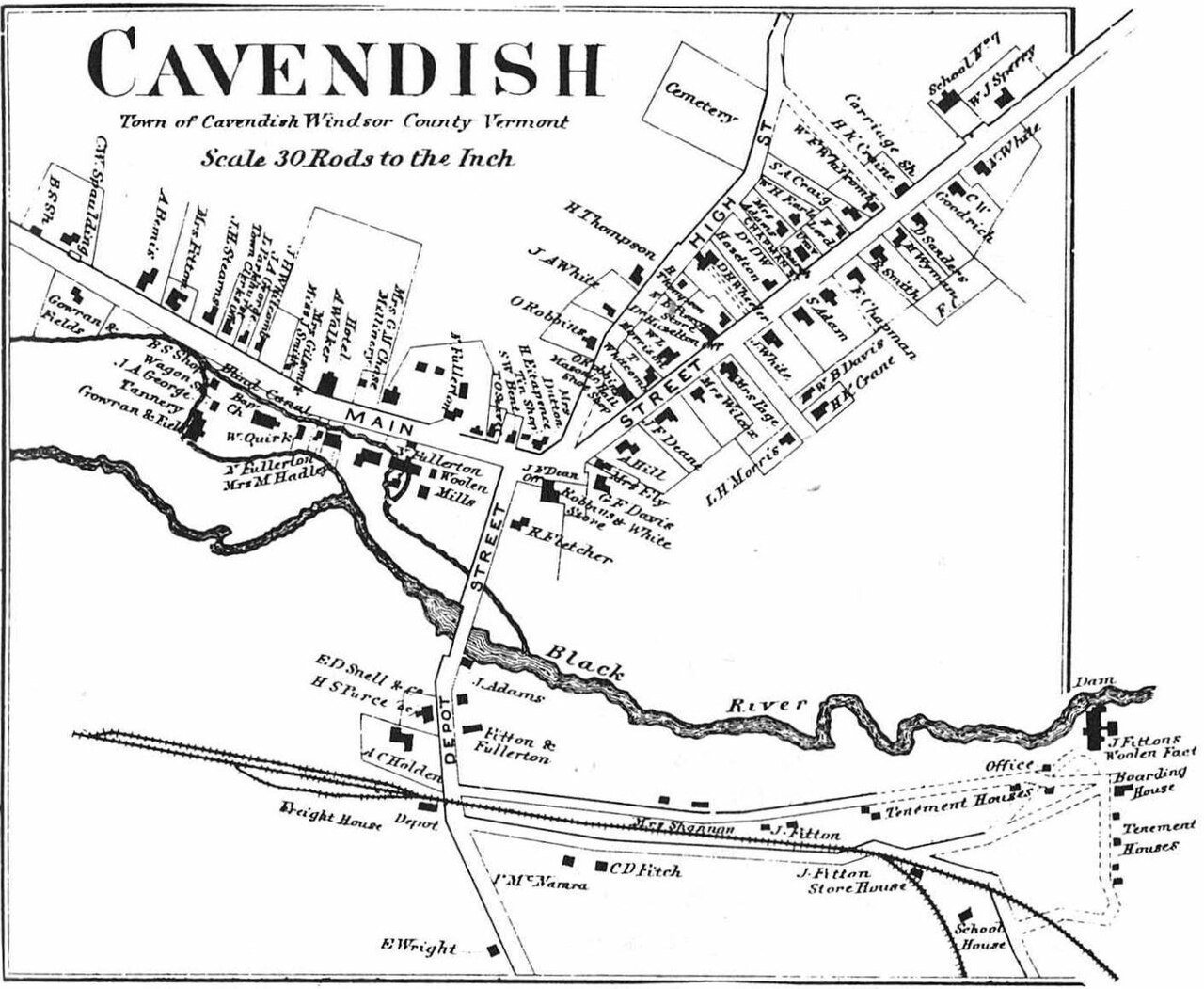 CavendishVermont 1869Map Beers