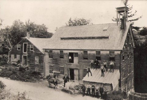 Postcard of the J. E. Ashworth & Sons factory in Hartland, Vermont circa 1910-1920