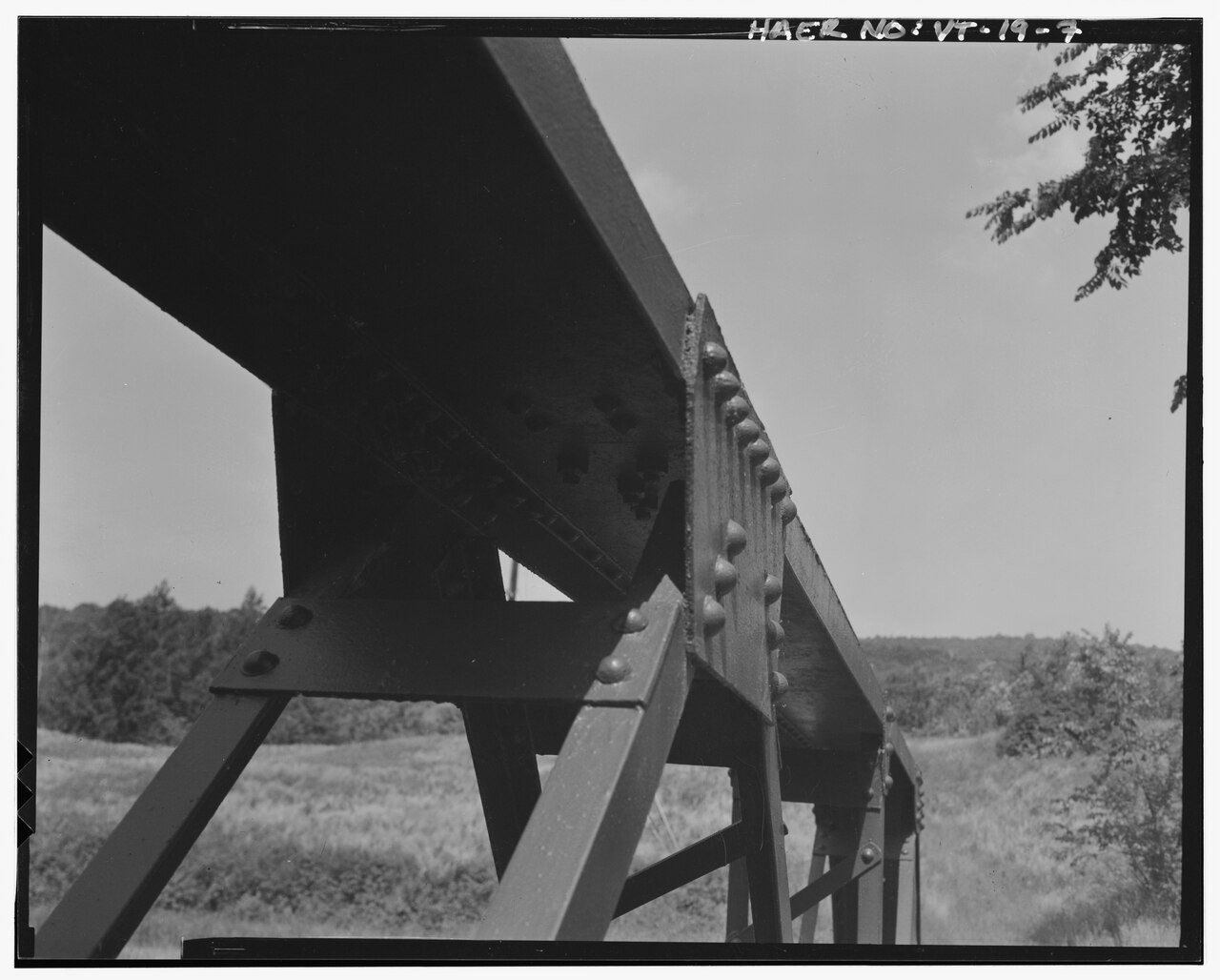 View northwest, top chord truss connection detail - Black River Bridge, Spans Black River on Town Highway 36