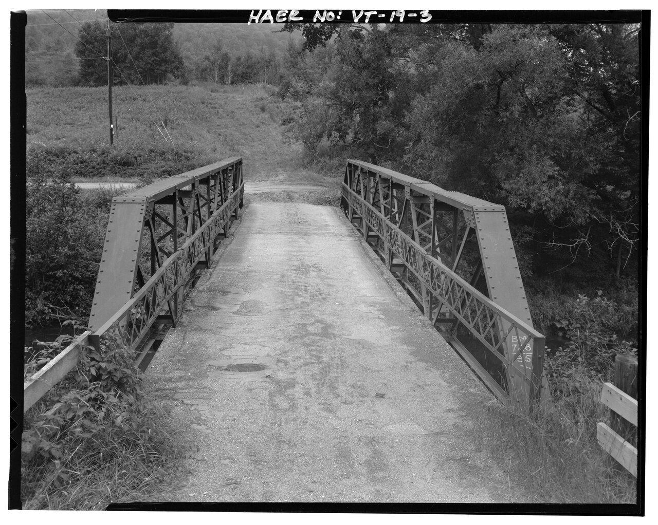 View northwest, from road across bridge - Black River Bridge, Spans Black River on Town Highway 36