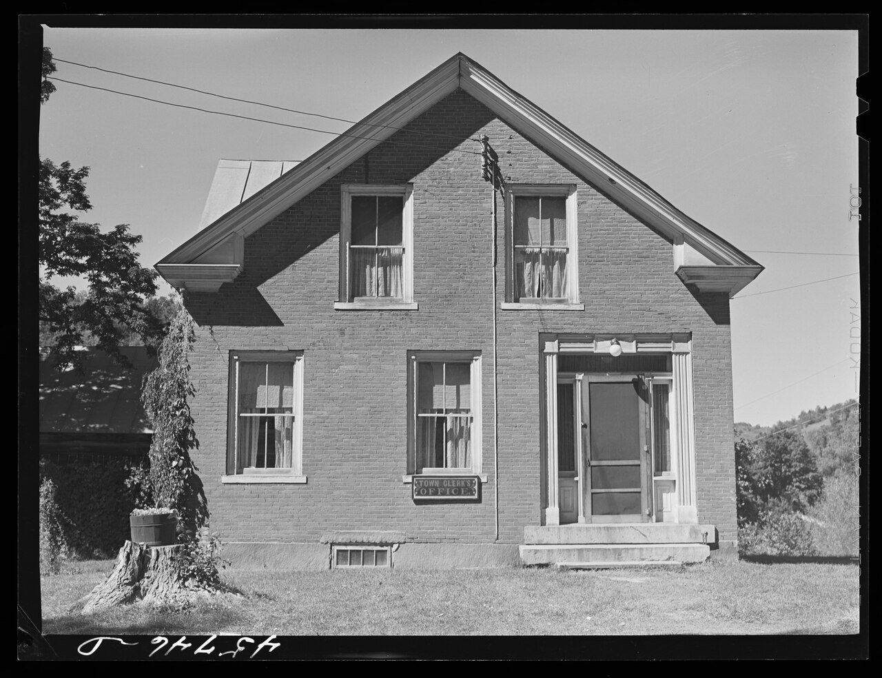 Tunbridge, Vermont. The town Clerk's office, by Jack Delano, United States Office of War Information, 1941, from the Li…