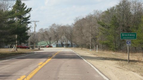 Brockway Wisconsin Sign Looking North US12