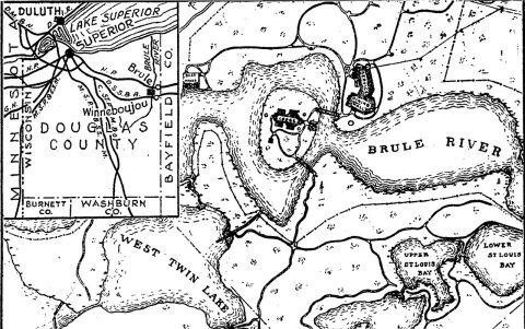 Map of Brule and Douglas County, Wisconsin, 1928 NYT