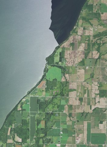 Aerial view of southwestern Gardner and northwestern Union in Door County, Wisconsin 2020