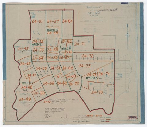 1950 Census Enumeration District Maps - Alabama - Dallas County - Selma - ED AL 24-45 to 76