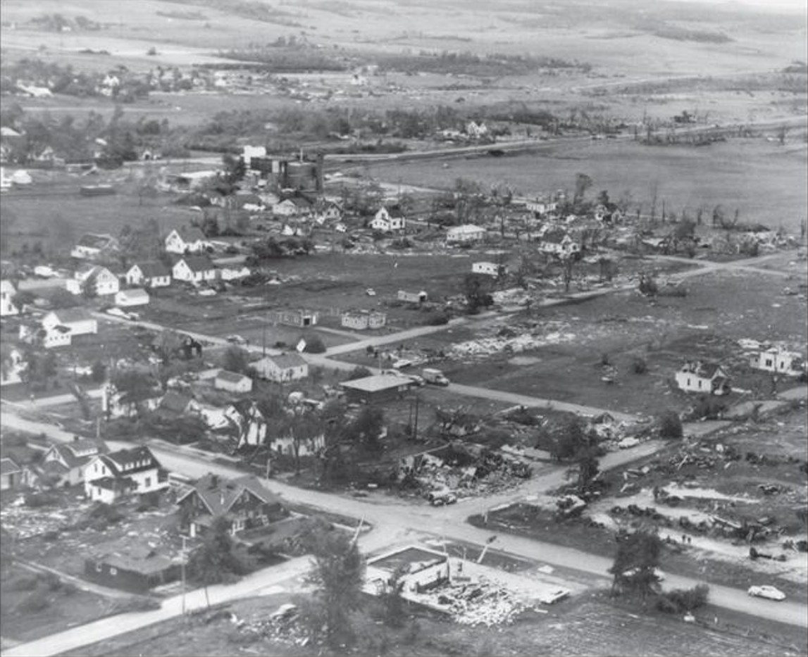 Air View of Colfax after tornado