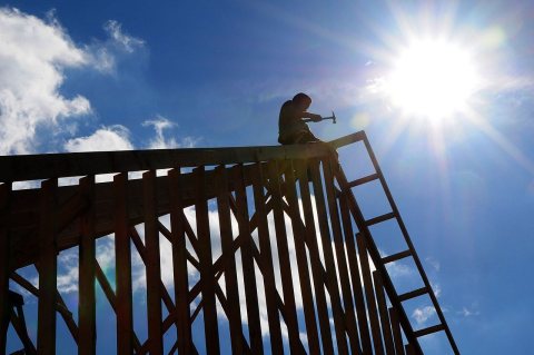Tornado - Fultondale, Ala. , August 9, 2011 -- Carpenters rebuilding the Black Creek Station community of Fultondale, A…