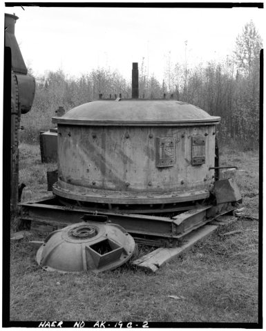 OBLIQUE VIEW OF DRYER, LOOKING NORTHWEST. TOP COVER IN LEFT FOREGROUND - Eska Coal Mine, McNally Dryer Unit, Wishbone H…