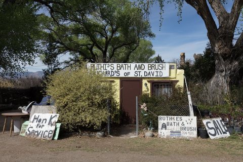The "bath and brush" at this little establishment in the tiny southeast Arizona town of St. David refers to a pet-groom…