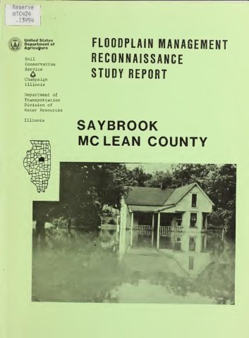 Village of Saybrook, McLean County, Illinois : floodplain management reconnaissance study