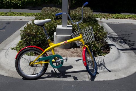 Bikes that are used by employees to ride between buildings. Google Headquarters