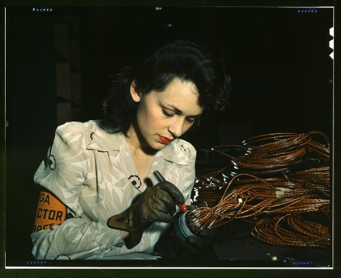 Woman aircraft worker, Vega Aircraft Corporation