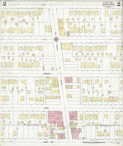 Sanborn Fire Insurance Map from Walnut Park, Los Angeles County, California, 1926, Plate 0002