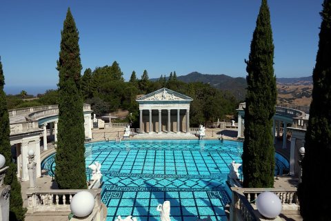 The Neptune Pool is an outdoor swimming pool ensemble at Hearst Castle