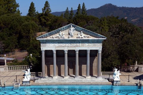 The Neptune Pool is an outdoor swimming pool ensemble at Hearst Castle