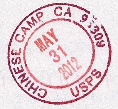Chinese Camp CA Postmark