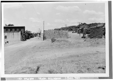 Historic American Buildings Survey Photo by Wm. H. Knowles May 1936 VIEW FROM SOUTH - Hornitos Hotel