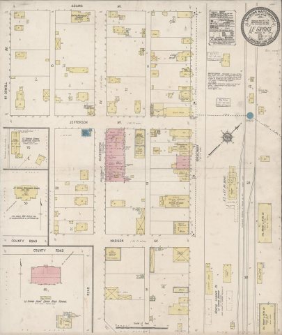 Sanborn Fire Insurance Map from Le Grand, Merced County, California, 1918, Plate 0001