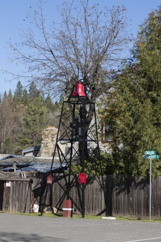 Bell in the town of Volcano, California, named for its setting in a bowl-shaped valley that early miners thought was ca…