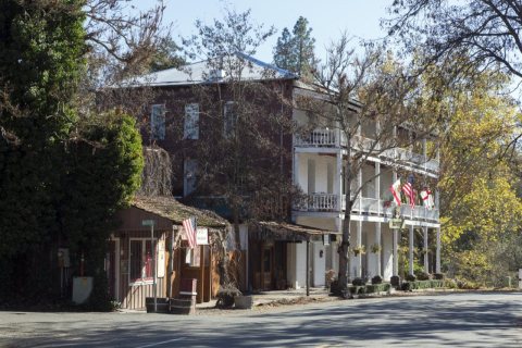 St. George Hotel, the largest structure in the town of Volcano in Amador County, California