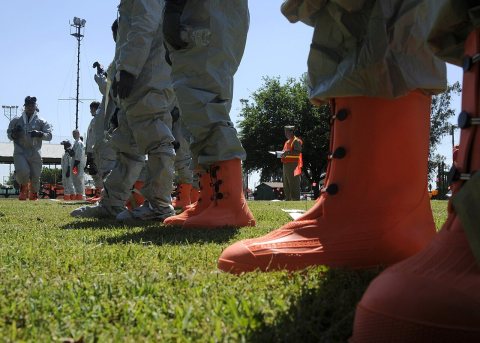 US Navy 100512-N-0775Y-052 Sailors assigned to Naval Air Station Lemoore identify aircraft parts as they search through…