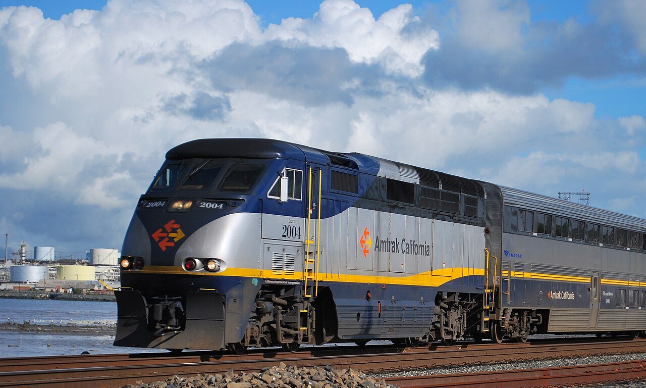 Amtrak Capitol Corridor train at Rodeo, January 2010