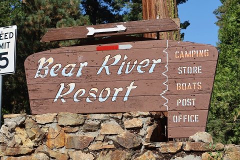 Bear River Lake Resort sign