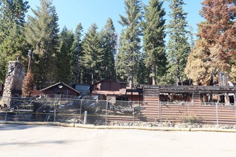 Bear River Lake Resort lodge after 2023 fire