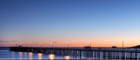 The Avila Beach pier at sunset