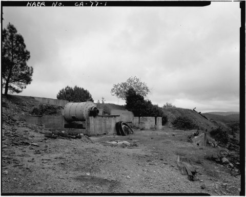 VIEW OF MILLING FLOOR WITH HENDY BALL KILL IN FOREGROUND, LOOKING FROM THE WEST, - Mountain King Gold Mine and Mill, 4.…