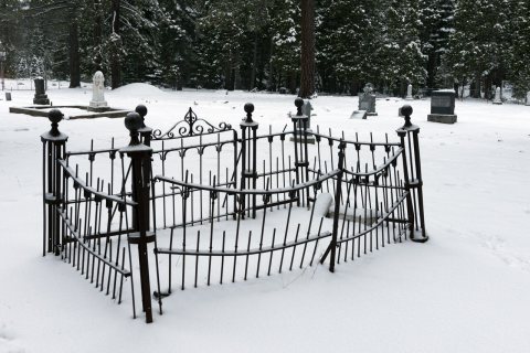 The town cemetery in the old mining town of Johnsville, now largely abandoned except for a few residences and the Iron …