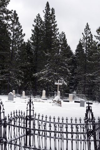 The town cemetery in the old mining town of Johnsville, now largely abandoned except for a few residences and the Iron …
