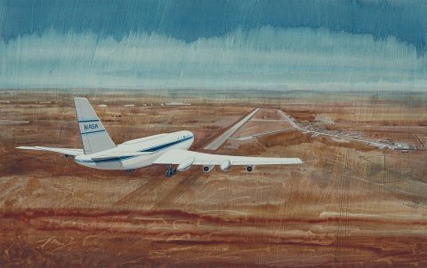 Guidance and Navigation- CV-990 Shuttle simulation - descent at Edwards Airforce Base, Dryden Flight Research Center, C…