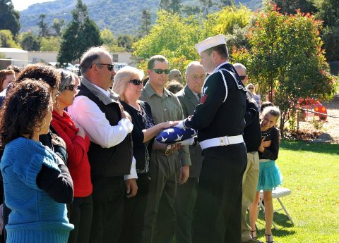 US Navy 101111-N-1993R-005 Sonar Technician (Surface) 1st Class Jason Guy, Naval Postgraduate School Honor Guard escort…