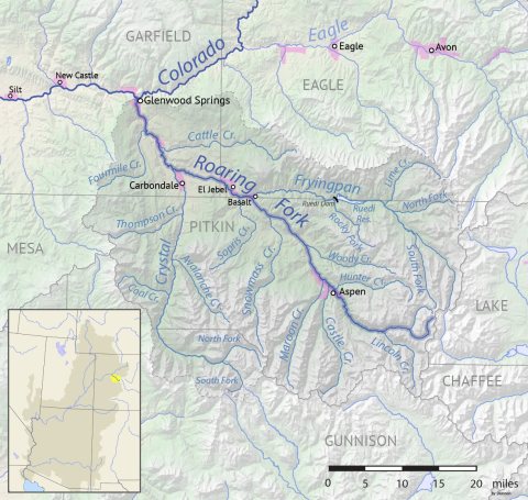 Roaring Fork Colorado basin map