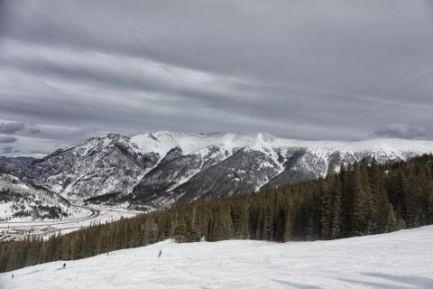 Mountaintop view from the Copper Mountain Ski Resort. Unlike most other Colorado ski towns such as Aspen and Telluride …