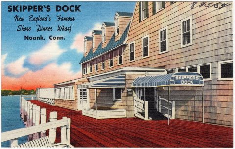 Skipper's Dock, New England's famous shore dinner wharf, Noank, Conn (89557)