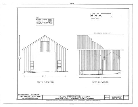 Phillips Corn Crib and Granary, Old Wilmington Road, west of junction with North Star Route, Hockessin, New Castle Coun…