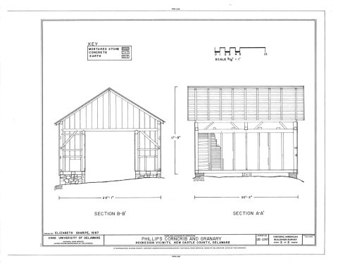 Phillips Corn Crib and Granary, Old Wilmington Road, west of junction with North Star Route, Hockessin, New Castle Coun…