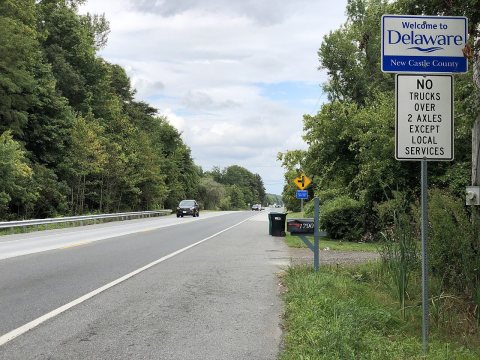 2021-08-16 16 02 44 View east along Old Baltimore Pike just after entering Glasgow, New Castle County, Delaware from Ir…