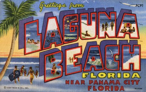 Greetings from Laguna Beach, Florida, Near Panama City, Florida - Large Letter Postcard