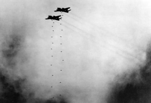 B-45As drop bombs at Eglin AFB 1950