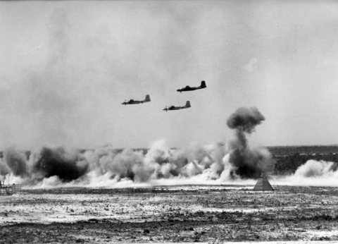 B-26 Invaders bomb target at Eglin AFB 1950