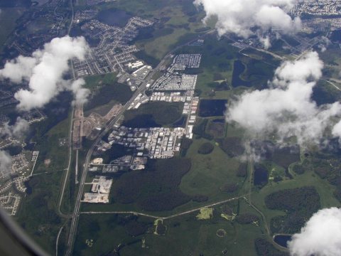 Aerial view of S.R. 54 and Tampa Bay Executive Airport