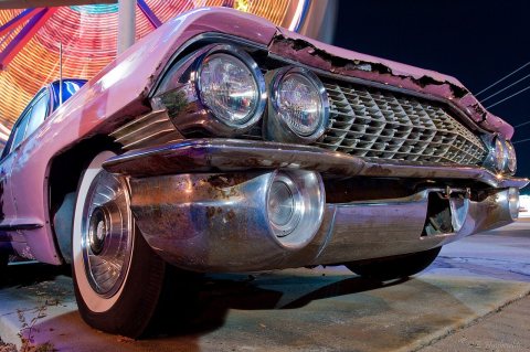 Pink Cadillac and a Ferris Wheel