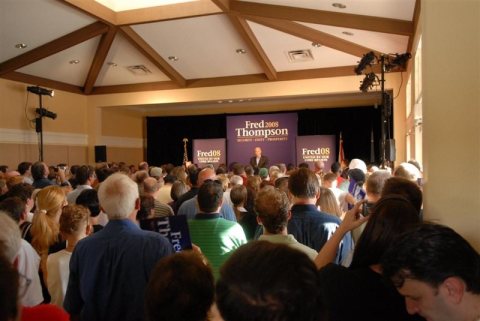 An overflow crowd in
