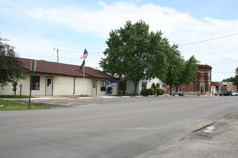 Fisher Illinois Post office and downtown