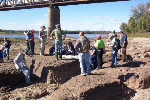 Rock outcrop near Mississippi River at