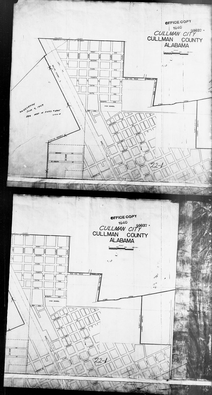 1940 Census Enumeration District Maps - Alabama - Cullman County - Cullman - ED 22-1, ED 22-2, ED 22-3